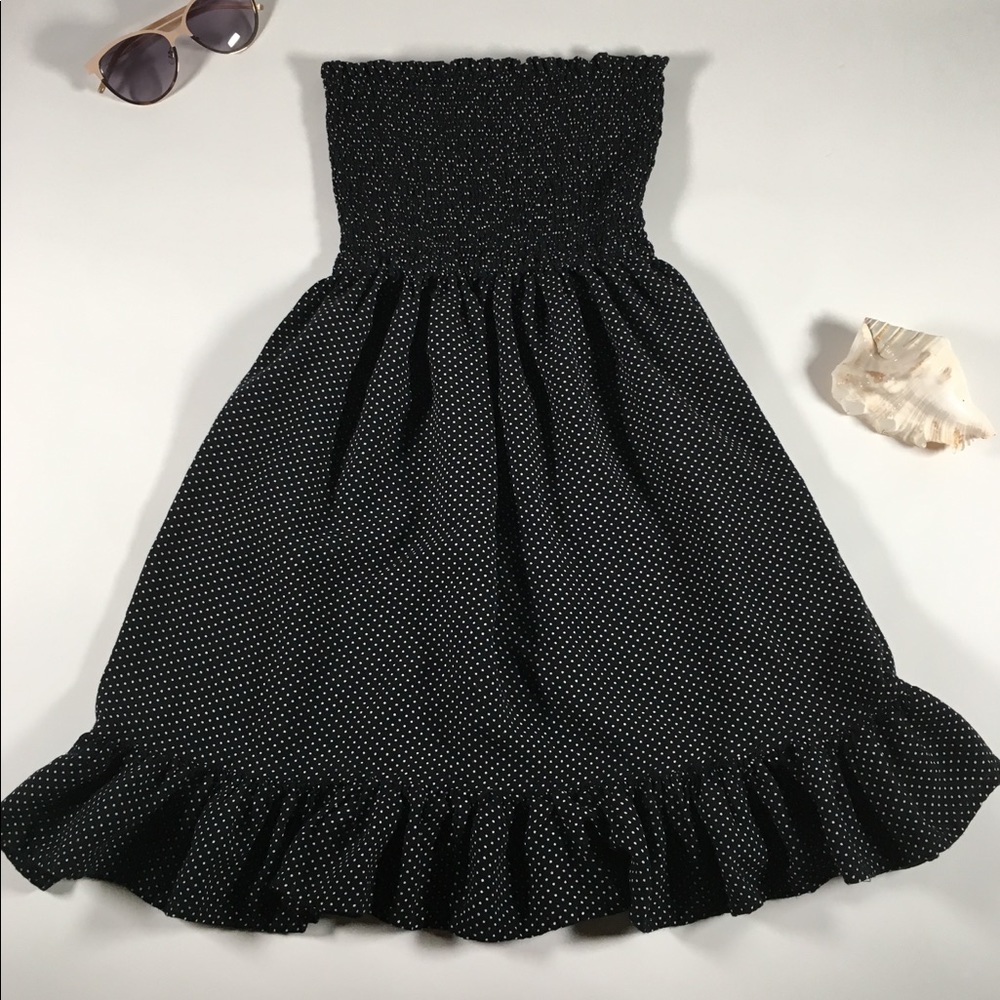 Black and White Polka-Dot Swimsuit Coverup